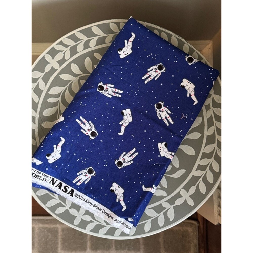 NASA Astronaut Print Cotton Fabric “Out of This World” by Riley Blake